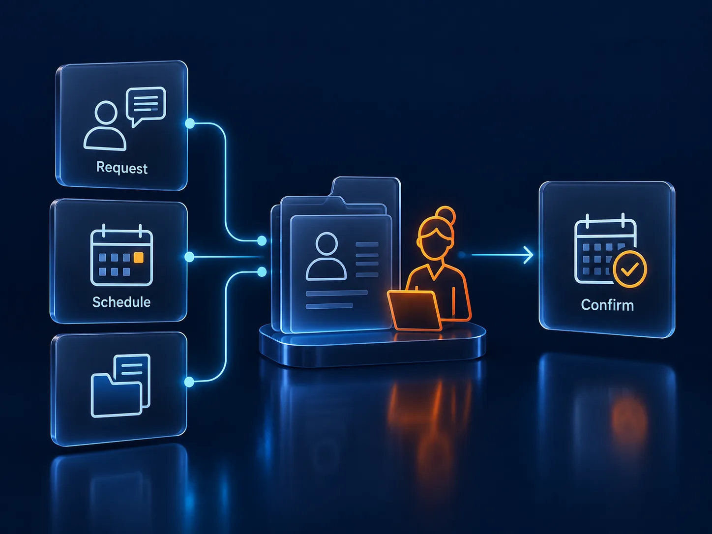 Healthcare operations workflow illustration